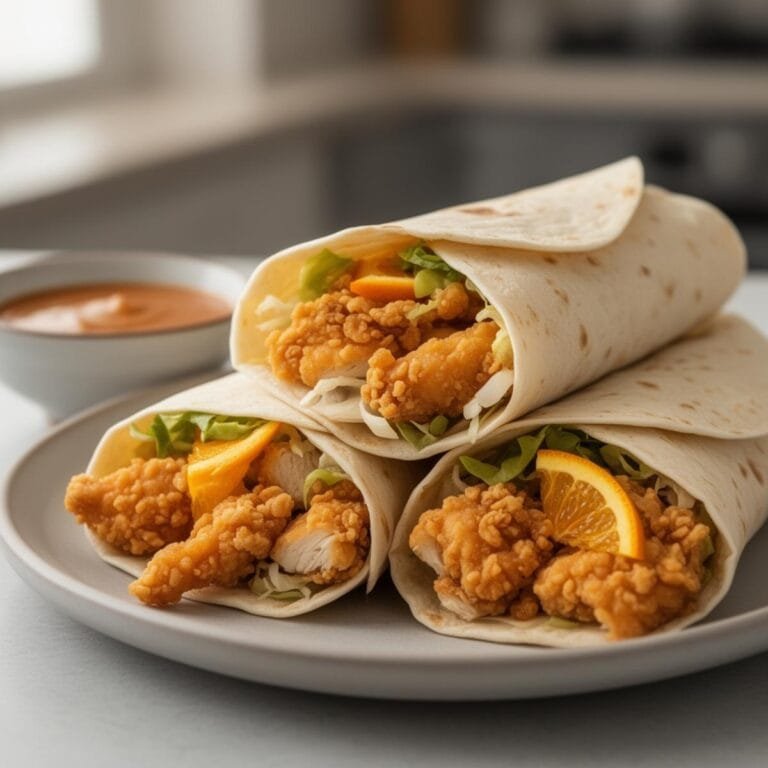 Easy Crunchy Orange Chicken Wrap recipe
