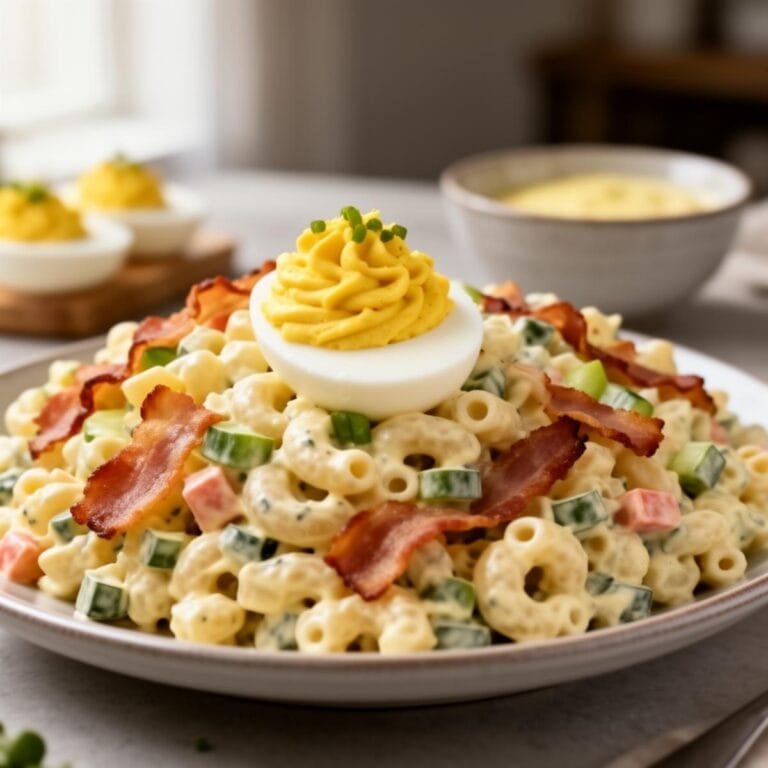 Easy Deviled Egg Macaroni Salad recipe