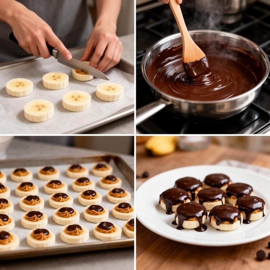 Frozen Choco Peanut Butter Banana Bites: Easy Protein Bites 8 Steps