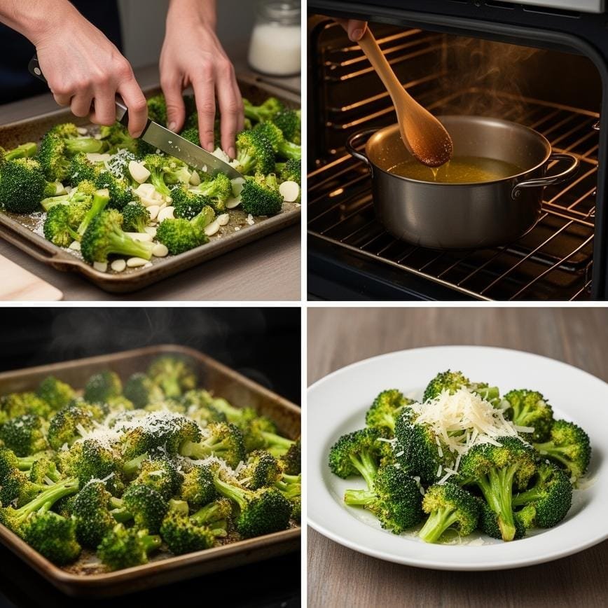 Garlic Roasted Broccoli with Parmesan Cheese: Best Copycat Recipes 8 Steps