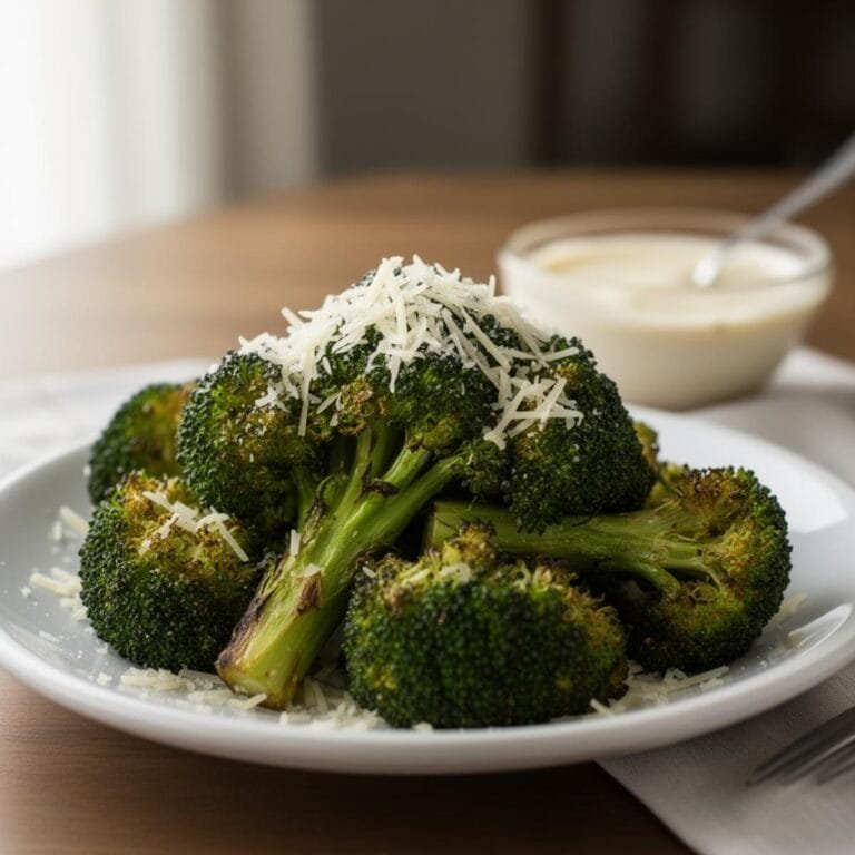 Easy Garlic Roasted Broccoli with Parmesan Cheese recipe