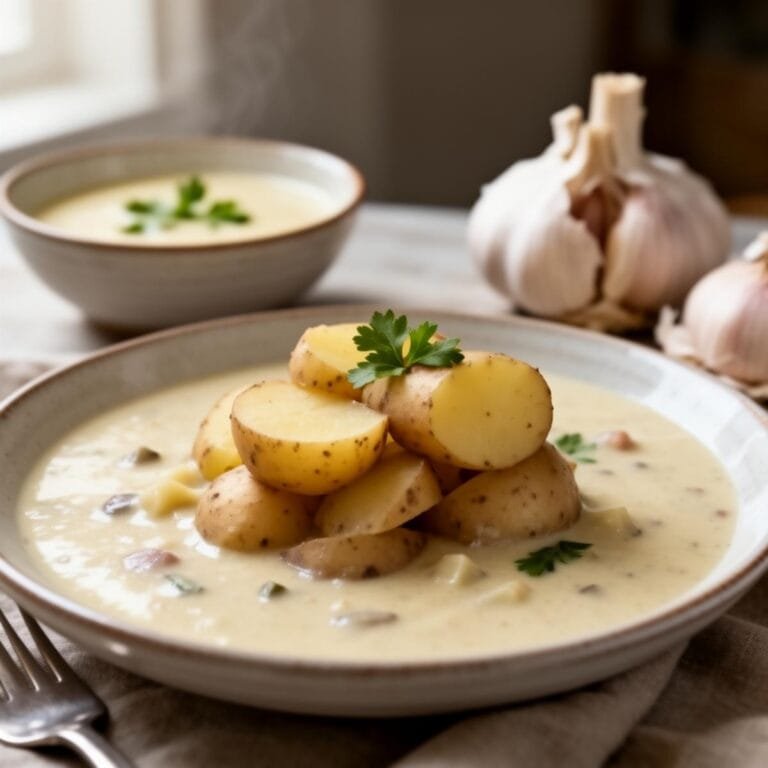 Easy Hangover Cure Garlic Potato Soup recipe