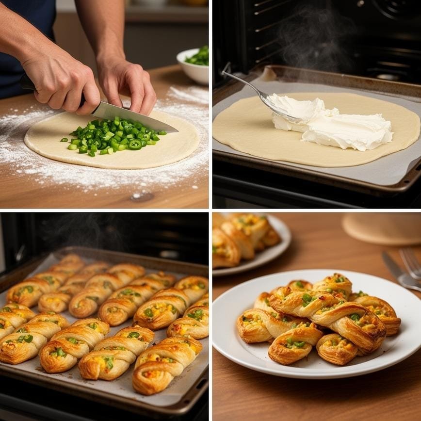 Jalapeño Popper Puff Pastry Twists: Best Game Day Snack 8 Steps