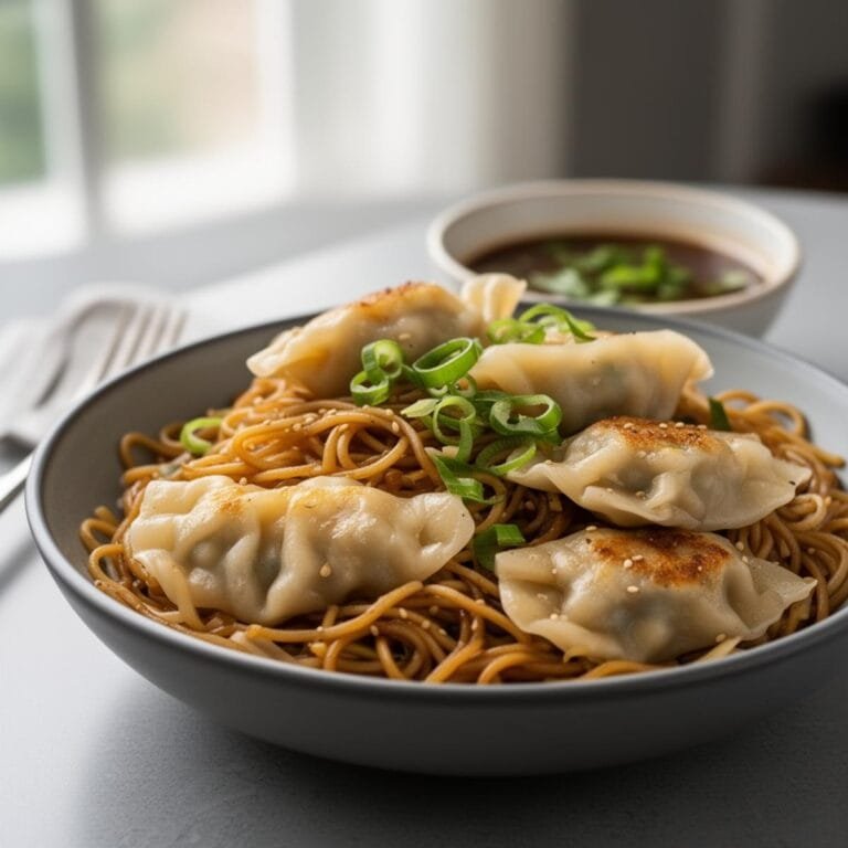 Easy Potsticker Noodle Bowl recipe recipe