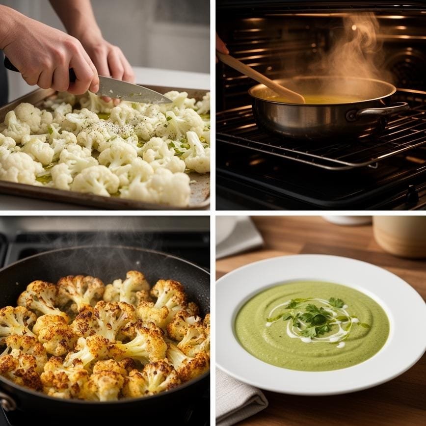Roasted Cauliflower Soup: Best Cauliflower Soup 8 Steps