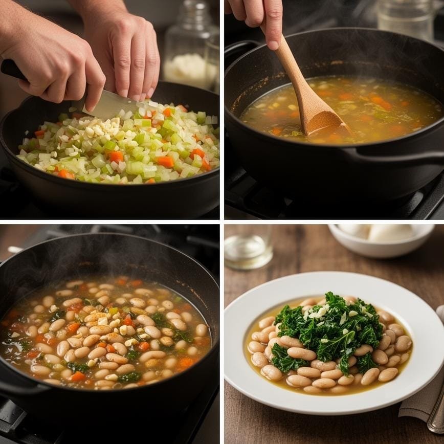 Tuscan White Bean Soup: Best Warm Spring Soup 8 Steps