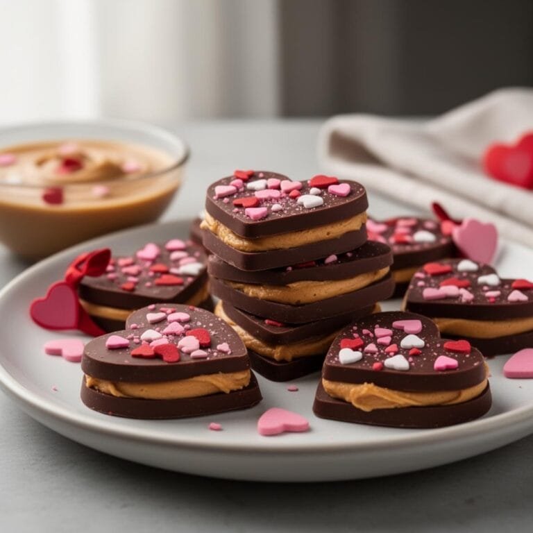 Easy Valentine’s Chocolate Peanut Butter Heart recipe