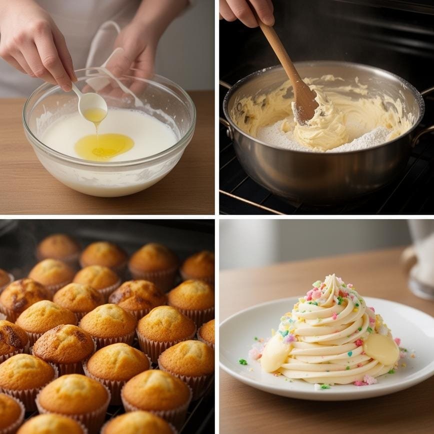 baby in bloom cupcakes recipe: Best flower cupcakes 8 Steps