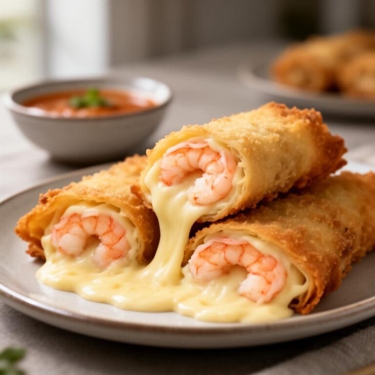 Easy creamy shrimp cheese rolls recipe