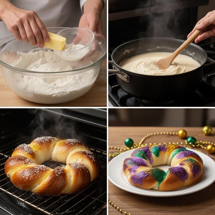 Homemade Mardi Gras King Cake: Traditional Delight 8 Steps