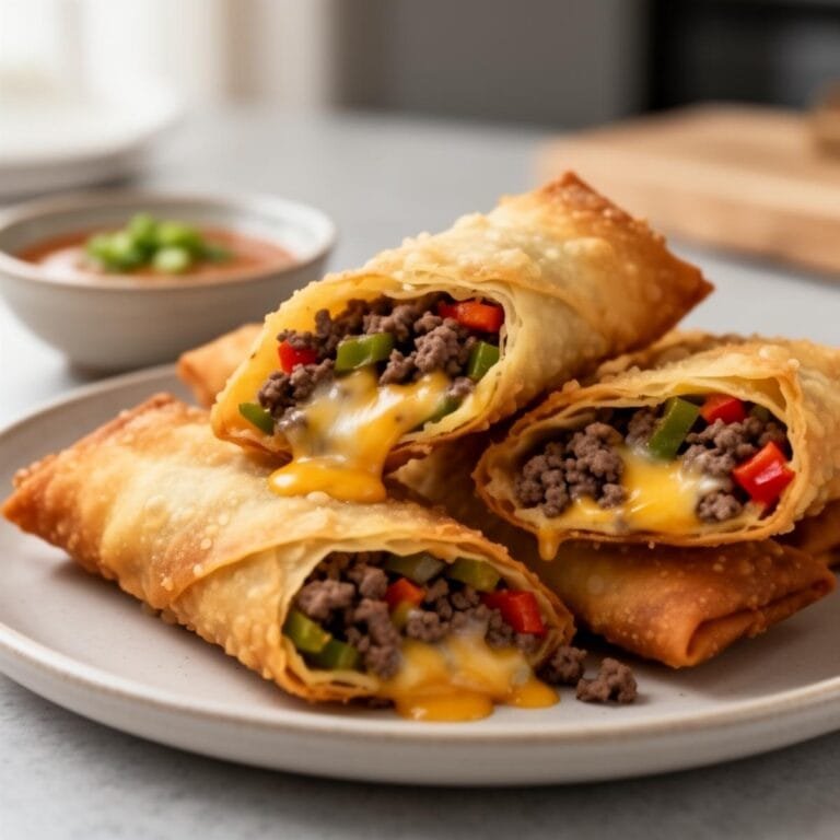 Easy philly cheeseteak egg rolls recipe
