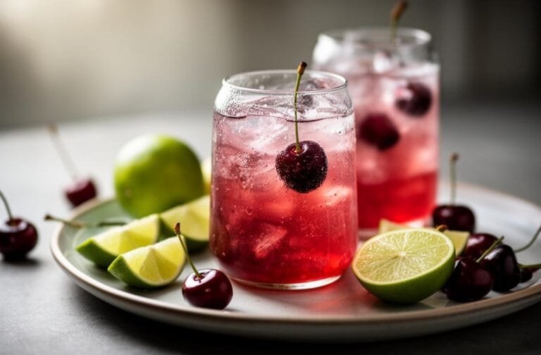 4 Ingredien Cherry Limeade with soda