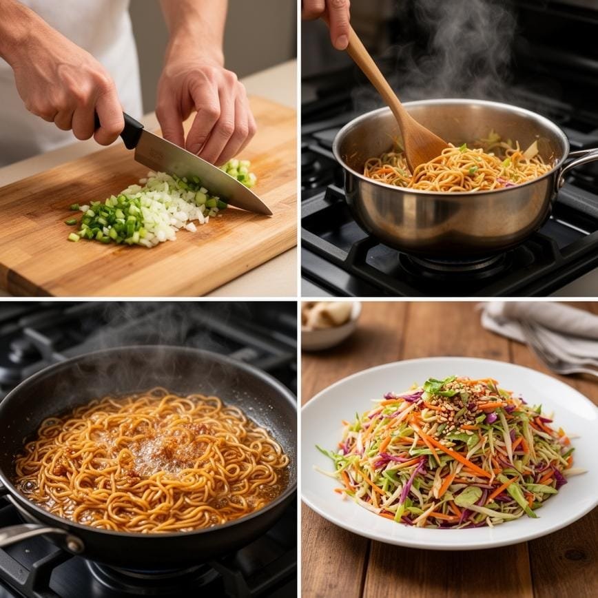 Asian Ramen Noodle Salad: A Crunchy, Flavor-Packed Delight 8 Steps