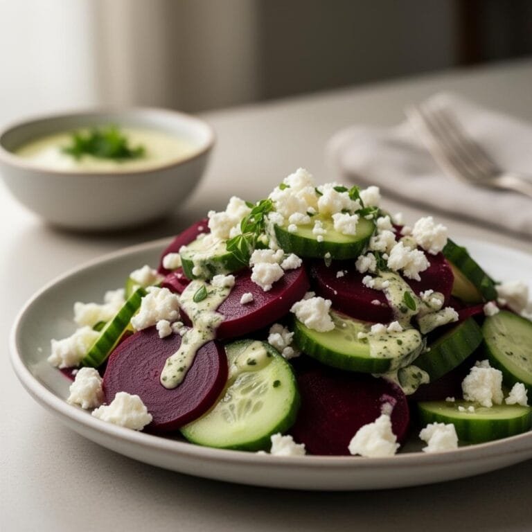 Easy Beet Salad with Feta and Cucumbers recipe