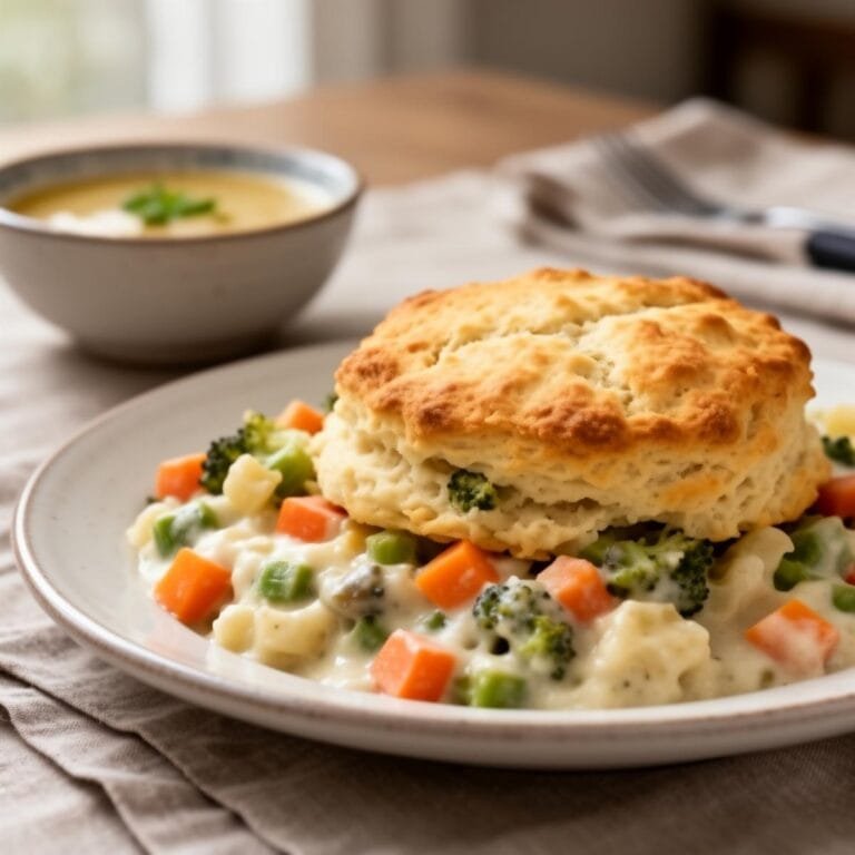 Easy Biscuit & Vegetable cassrole Pot Pie recipe