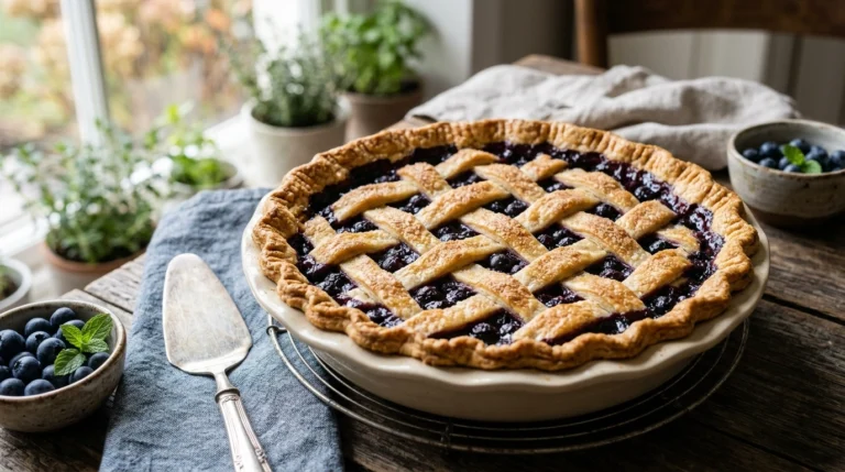 Classic Lattice-Top Blueberry Pie