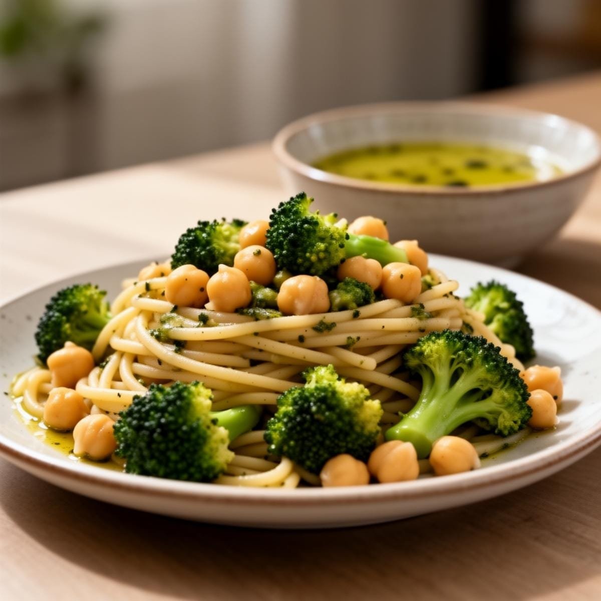 Broccoli Chickpea Pasta with Garlic Olive Oil: Quick Healthy Recipe 7 Tools