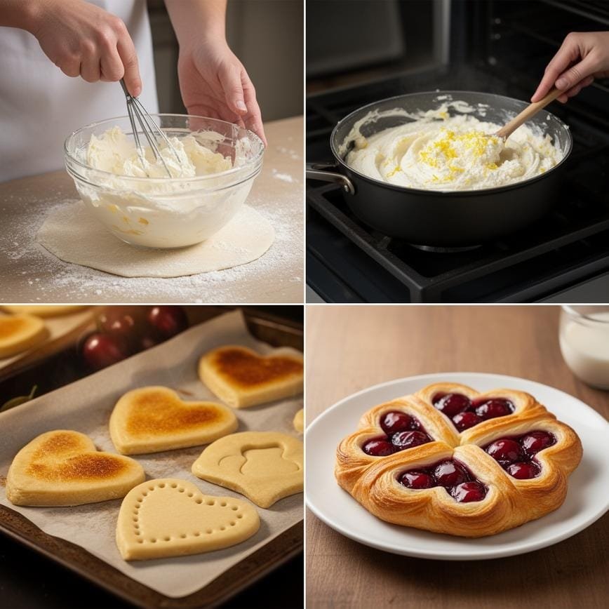 Cherry Cheese Danish: A Sweet and Flaky Treat 8 Steps