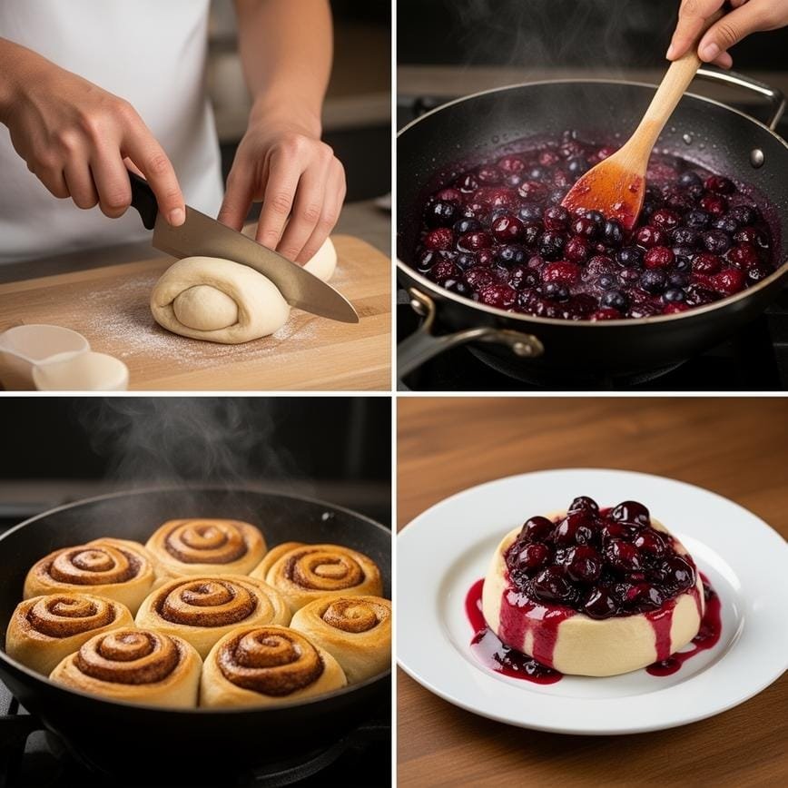Cherry Cinnamon Rolls with Homemade Filling: Perfect Treat Cake 8 Steps