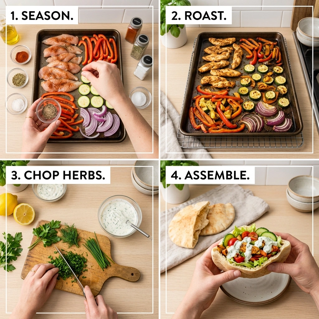 Sheet Pan Chicken Pitas with Herby Ranch