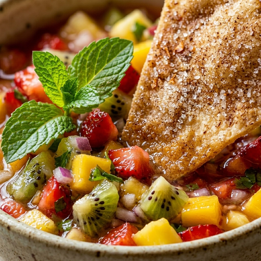 Fruit Salsa and Crispy Cinnamon Chips