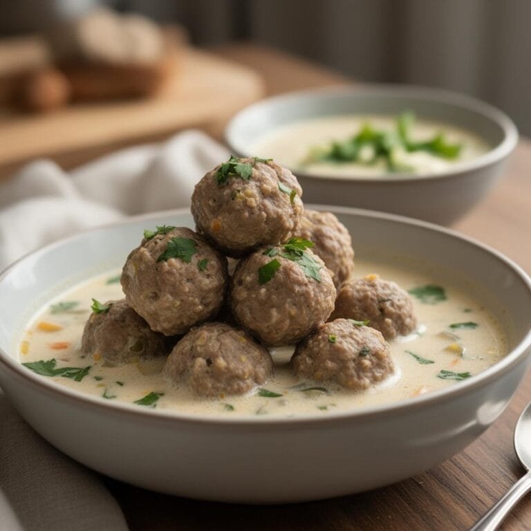 Easy Cozy Swedish Meatball Soup recipe
