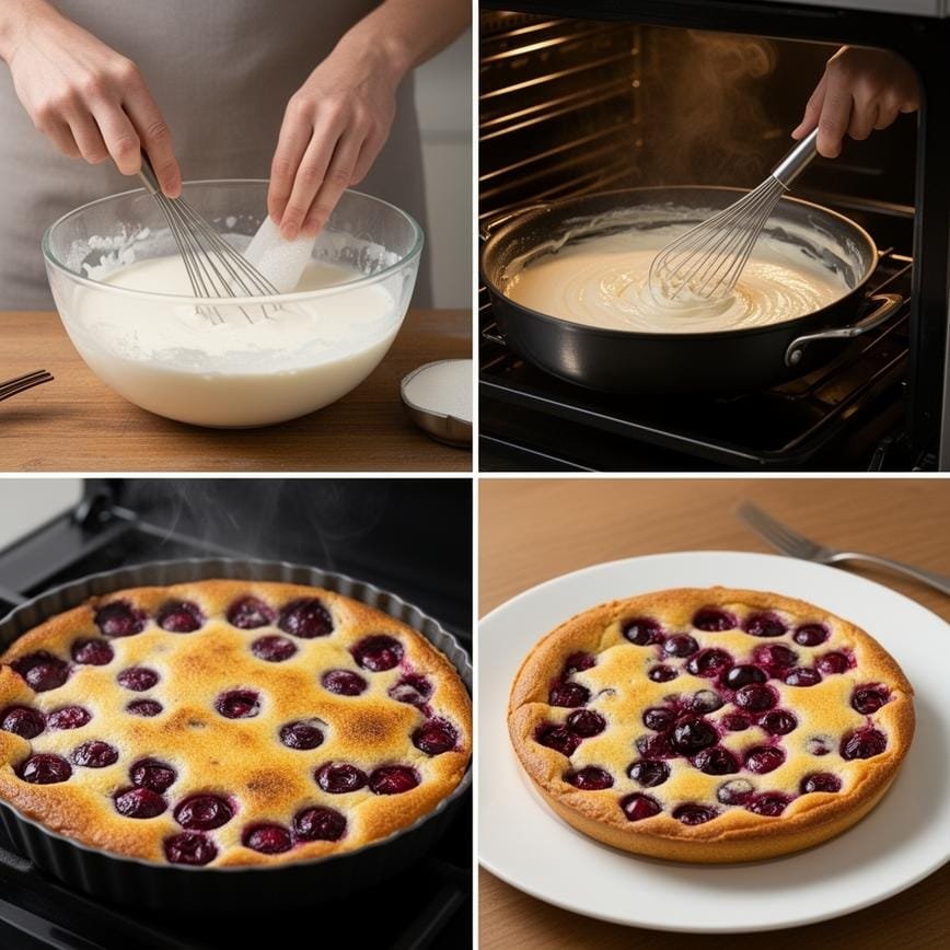 French Cherry Clafoutis: A Classic French Dessert 8 Steps