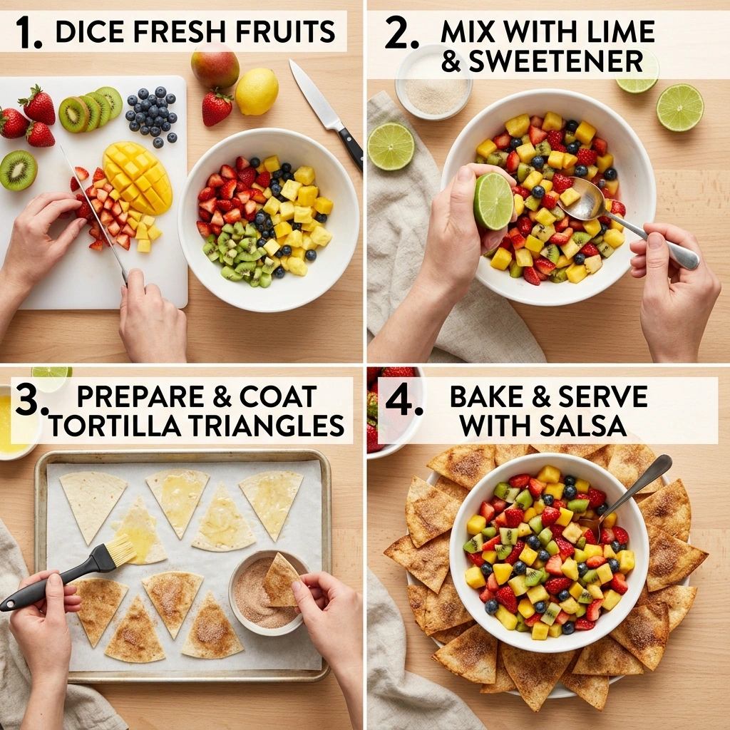 Fruit Salsa and Crispy Cinnamon Chips
