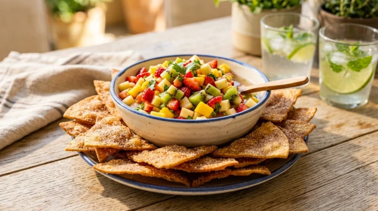 Fruit Salsa and Crispy Cinnamon Chips