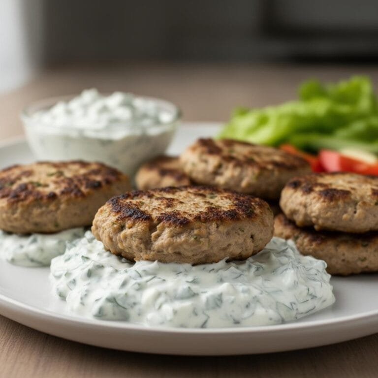 Easy Greek Turkey Burgers with Tzatziki Sauce recipe