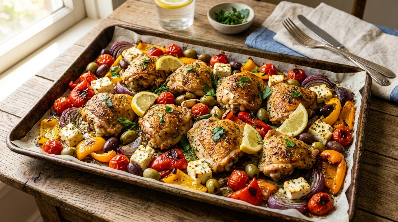 Greek Sheet Pan Chicken: Juicy & Golden Dinner in 30 Minutes