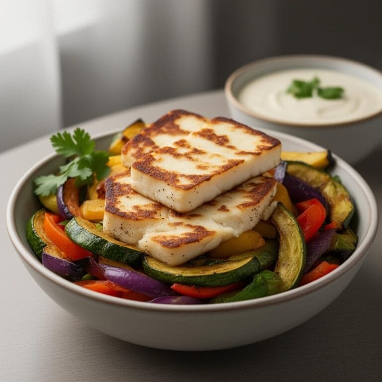 Easy Halloumi Veggie Bowl recipe