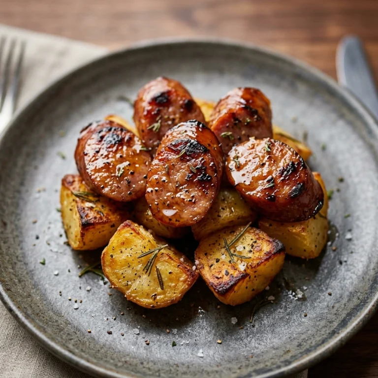 Potato Sheet Pan and Honey Garlic Sausage