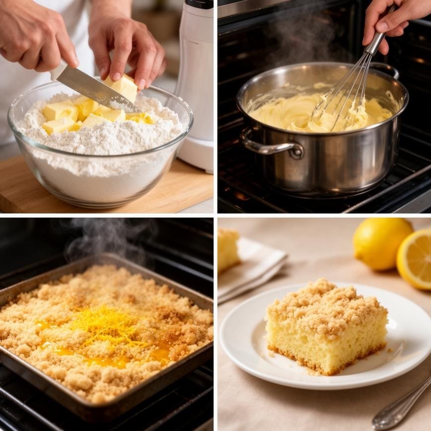Lemon Crumb Cake: New York Style with Tangy Lemon 8 Steps