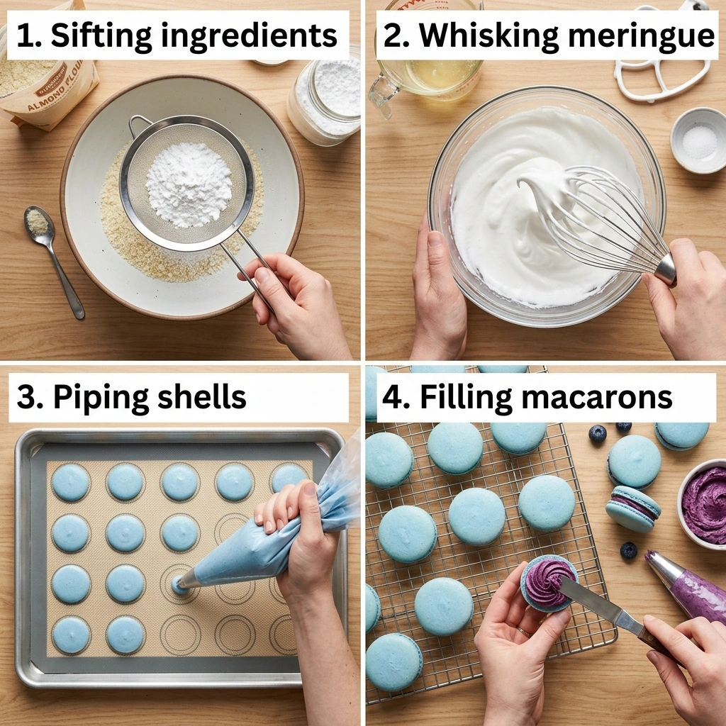 Perfect Blueberry Macarons