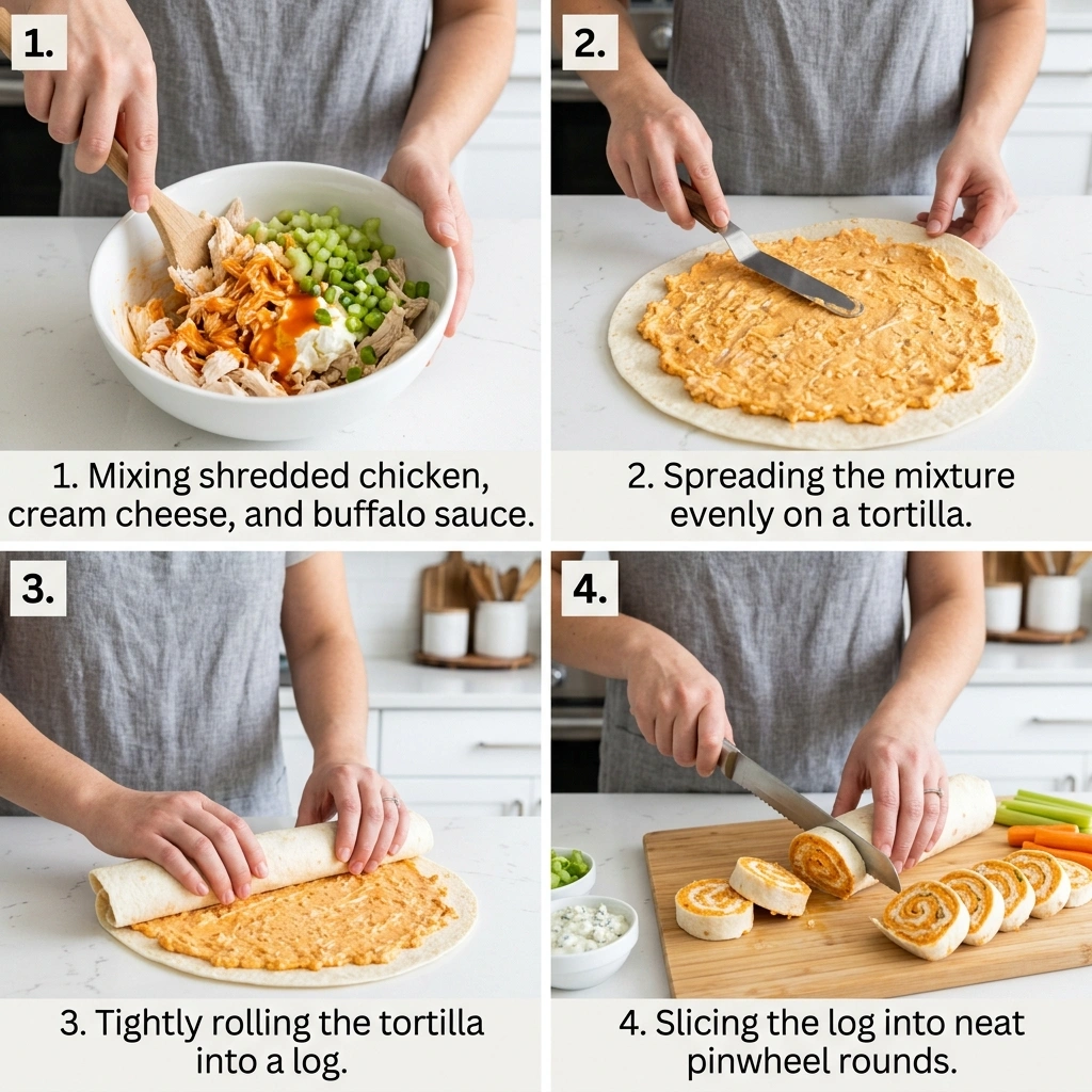 Buffalo Chicken Pinwheels: Easy Appetizer Recipe 12 Buffalo Chicken Pinwheels