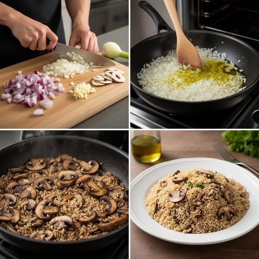 One-Pot Mushroom Rice: Perfect Healthy Side Dish 8 Steps