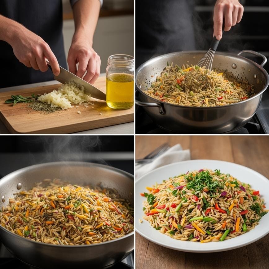 Rainbow Orzo Salad: A Colorful & Fresh Pasta Salad Recipe 8 Steps