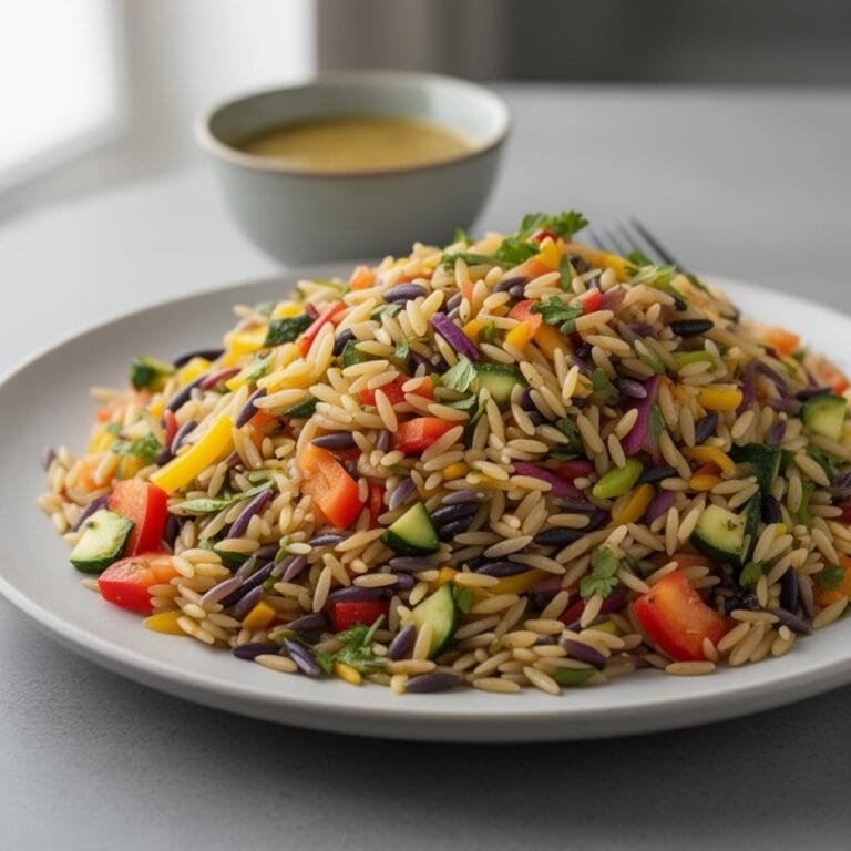 Easy Rainbow Orzo Salad recipe