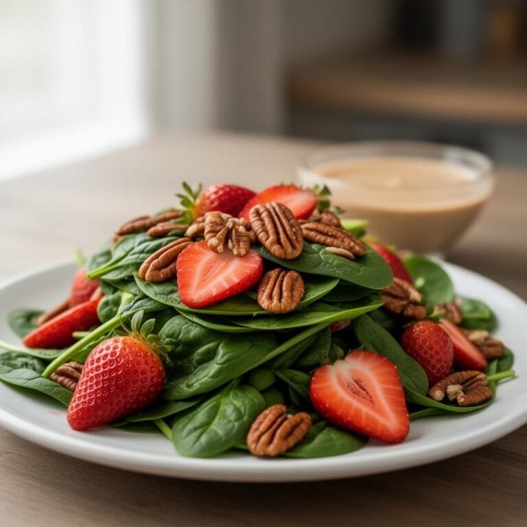 Easy Spinach Strawberry Salad with Pecans recipe