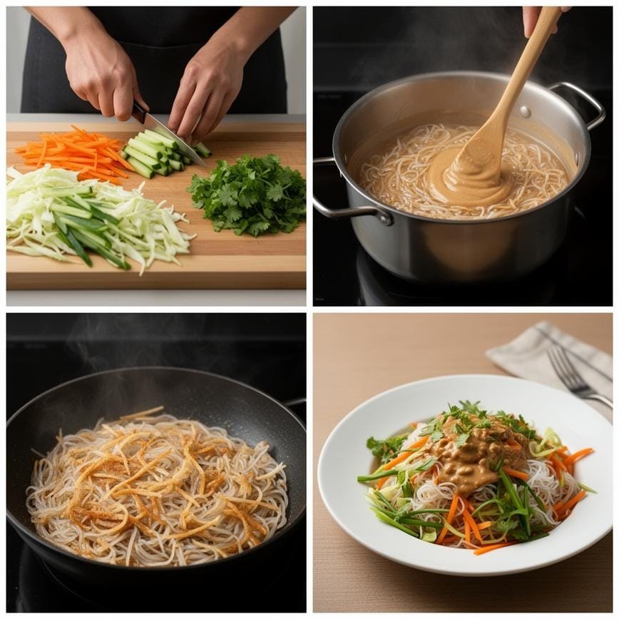 Spring Roll Bowl with Peanut Sauce: Delicious Spring Rolls 8 Steps