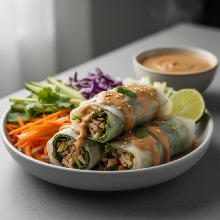 Easy Spring Roll Bowl with Peanut Sauce recipe