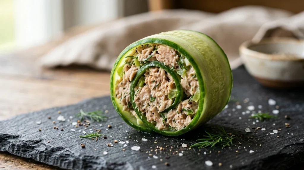 Tuna Cucumber Pinwheels: Refreshing No-Cook Appetizers 6 Tuna Cucumber Pinwheels