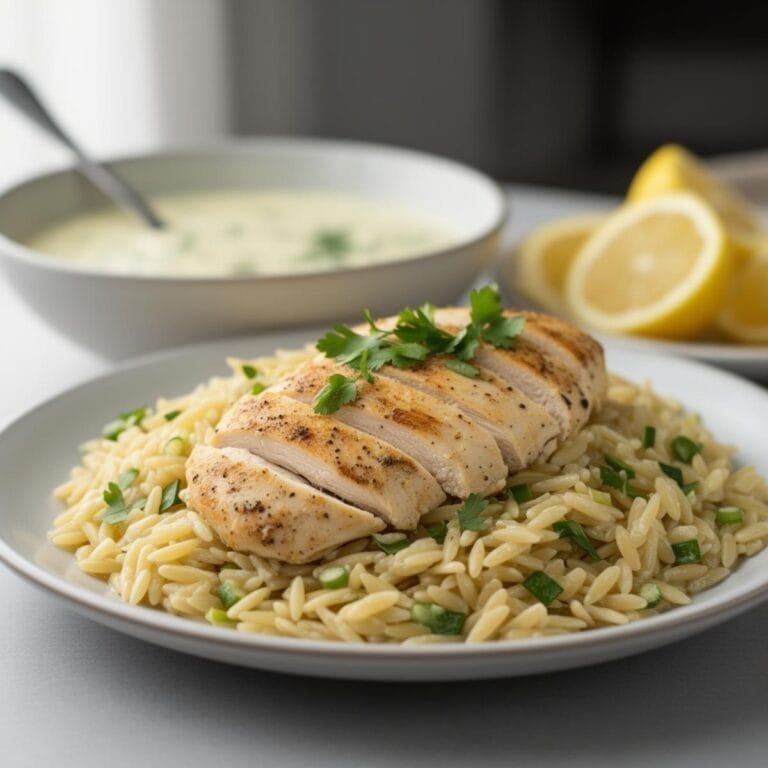 Easy Zesty Lemon Chicken Orzo recipe