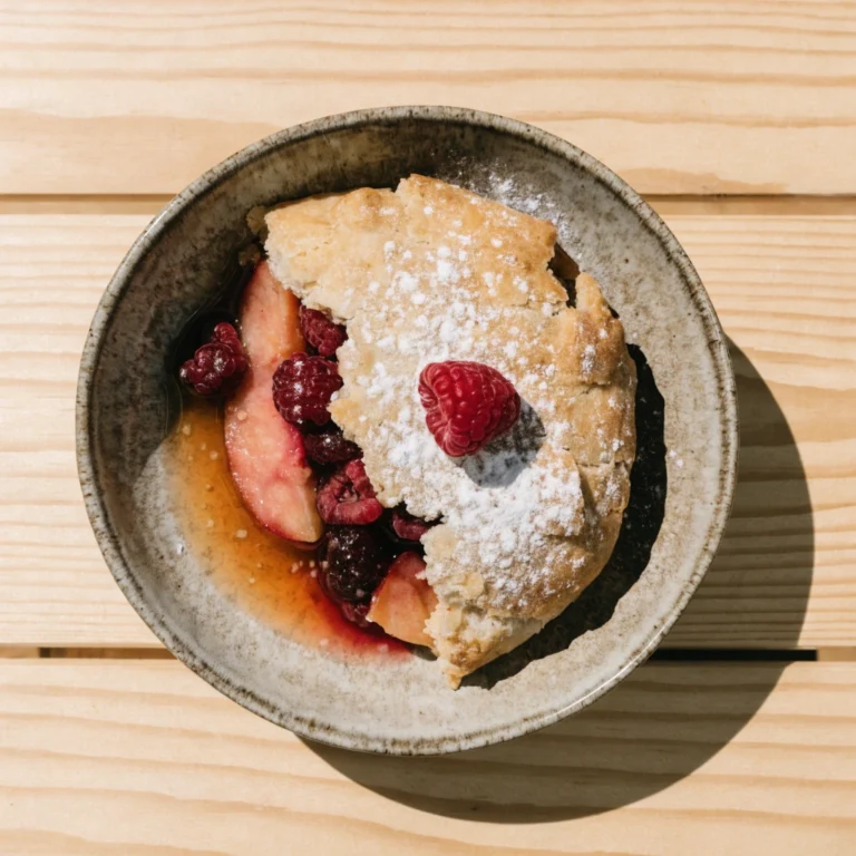 Peach and Raspberry Cobbler