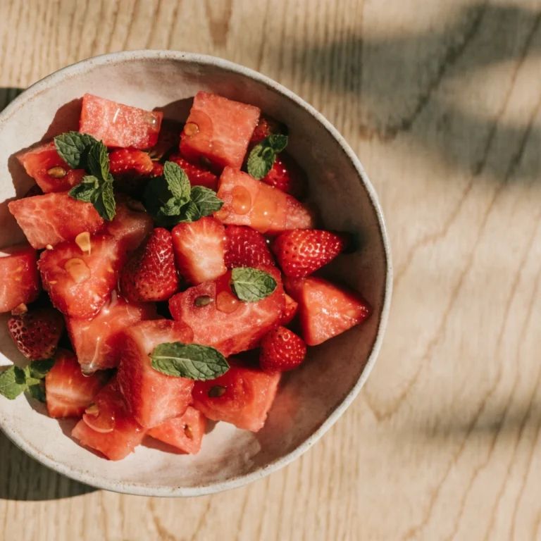 Strawberry Watermelon Salad with Honey