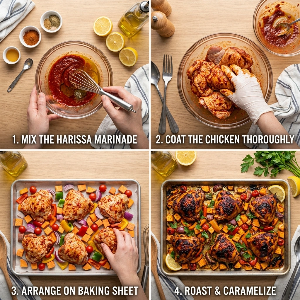 Sheet Pan Harissa Chicken & Veggies: Quick Dinner Recipe 11 Sheet Pan Harissa Chicken & Veggies