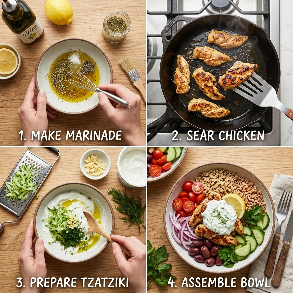 Greek Chicken Bowl with Tzatziki