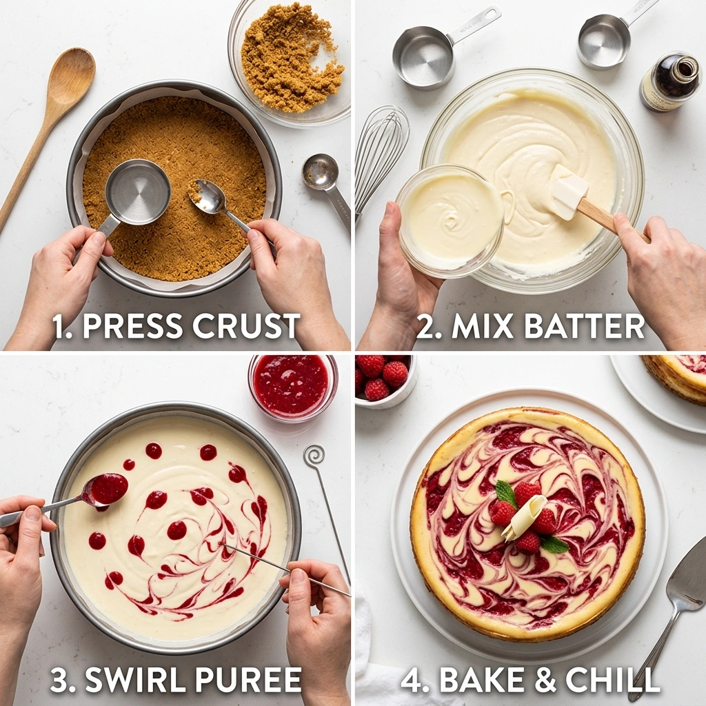 Raspberry White Chocolate Cheesecake