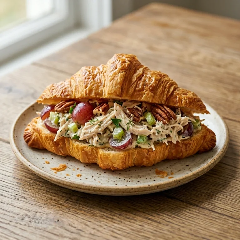 Chicken Salad Croissants with Grapes and Pecans